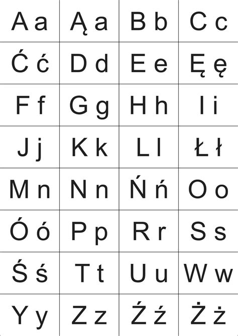 alfabet polski do skopiowania
